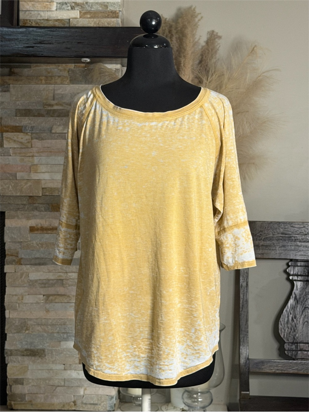 free press Yellow Burnout 3/4 Sleeve Tunic